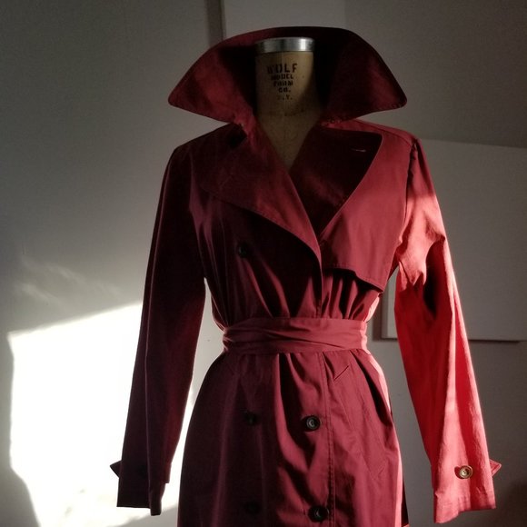 Garnet Hill Double Breasted Belted Trench Jacket - Picture 14 of 16